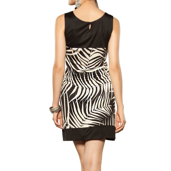 Flora Kung silk jersey malia tank dress NWT  black ecru palm print - Picture 3 of 3